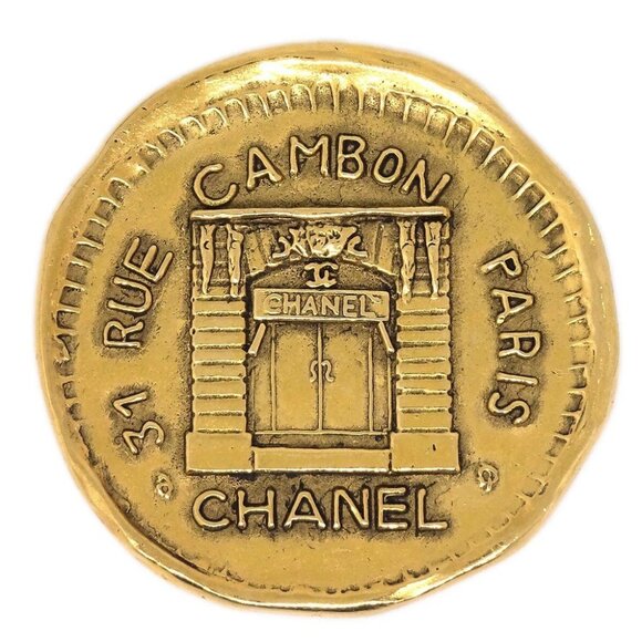 Chanel 31 Rue Cambon Brooch Pin Gold 1131 165218 - Picture 1 of 4